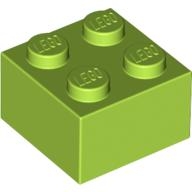 Lego kostka (kostička) 2x2, limetková (4122451, 4220632)